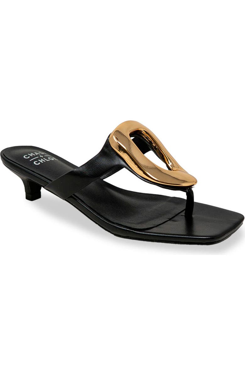 CHASE AND CHLOE Raya Bit Slide Sandal, Main, color, Black