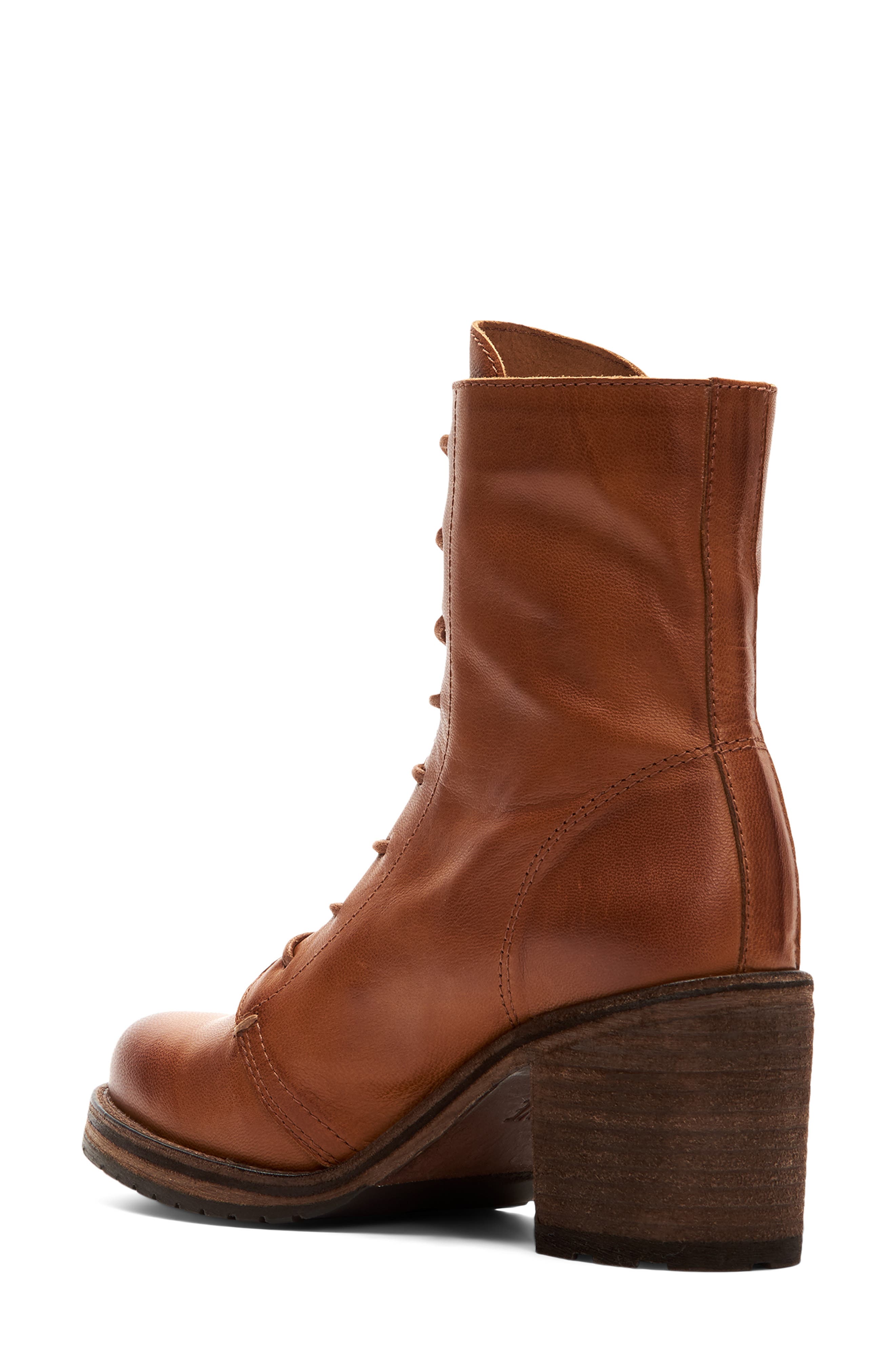 Karen Combat Boot, Alternate, color, COGNAC LEATHER