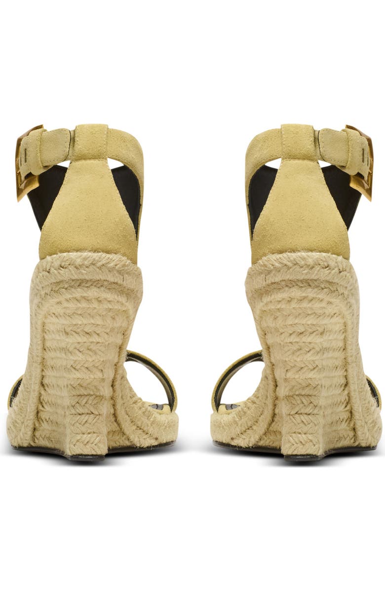 Balmain Anthem wedge espadrilles in suede, Alternate, color, Beige