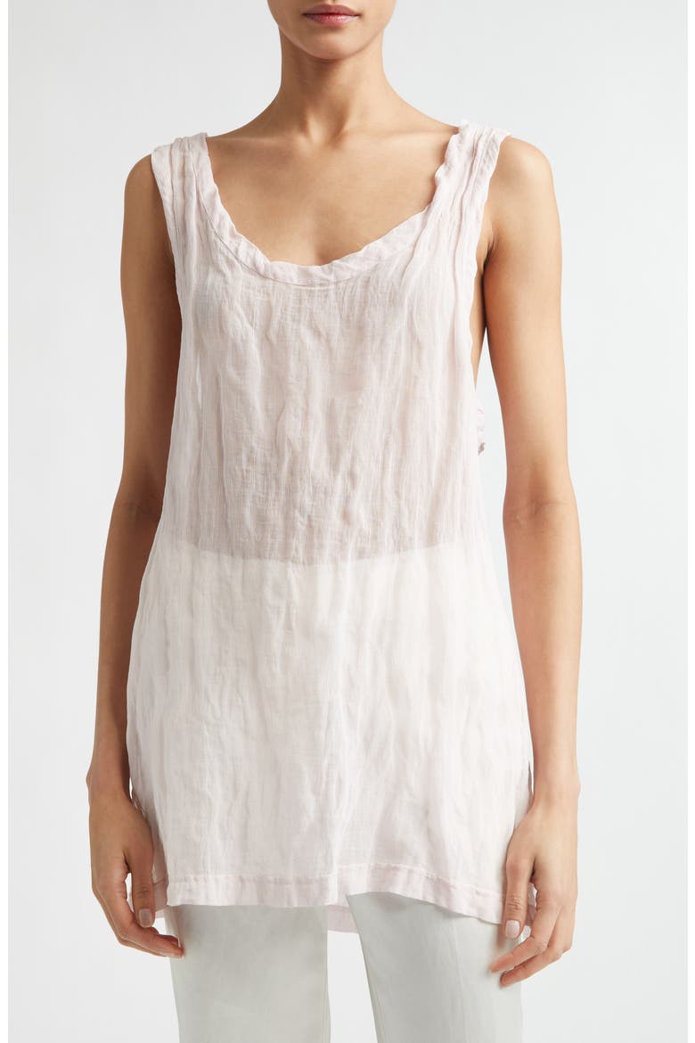 Crinkled Cotton Blend Gauze Tank, Main, color, BLOOM