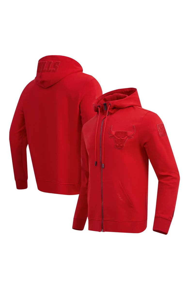 PRO STANDARD Men's Pro Standard Red Chicago Bulls Triple Tonal DK Full-Zip Hoodie Jacket, Main, color, 