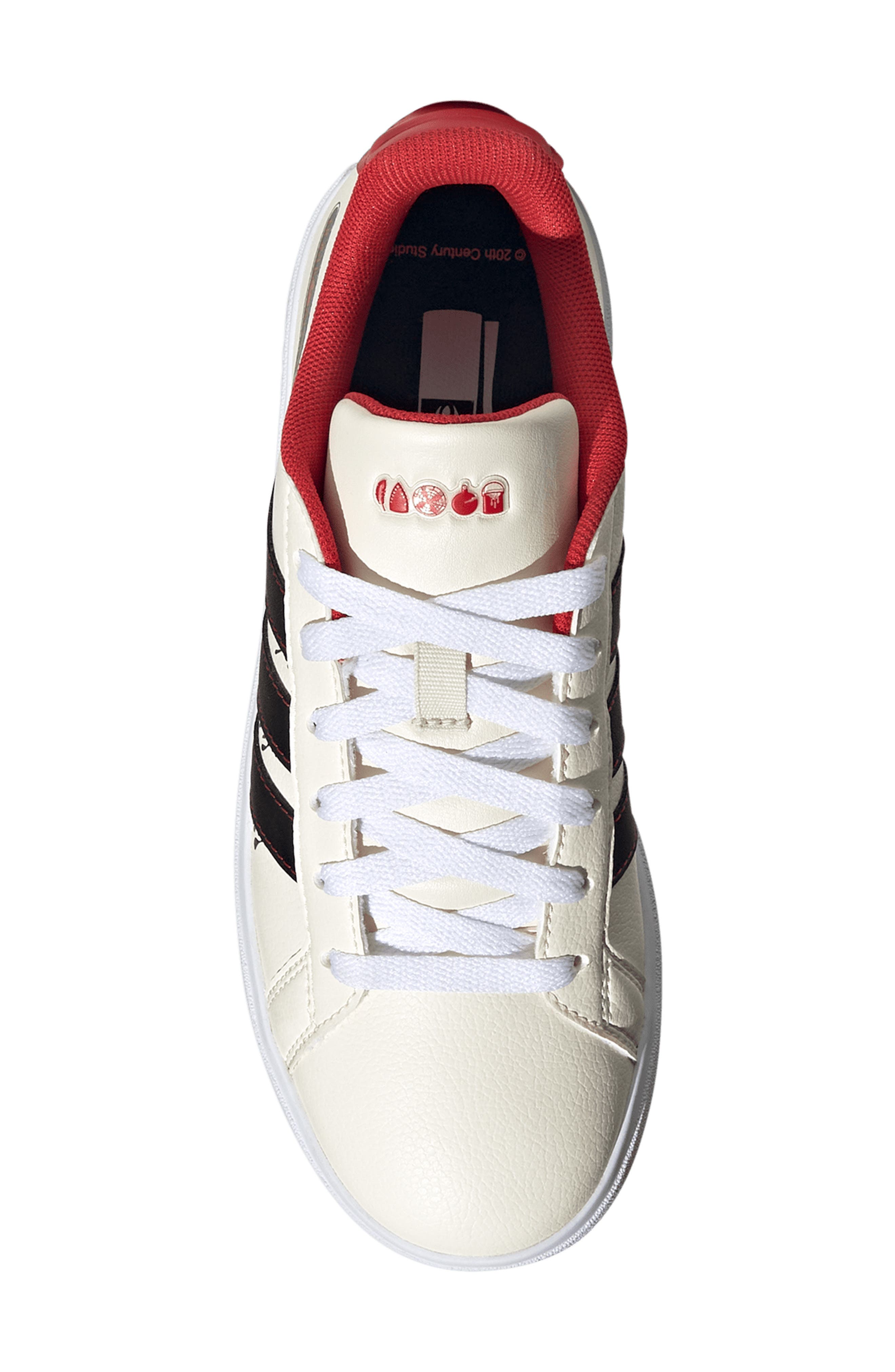 adidas x Disney<sup>®</sup> Kids' Grand Court Home Alone Sneaker, Alternate, color, Cream/ Black/ Collegiate Red