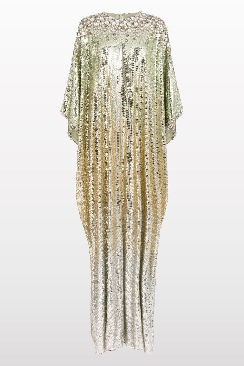 Fontaine Sequin-Embellished Maxi Dress, Alternate, color, Marmo Green