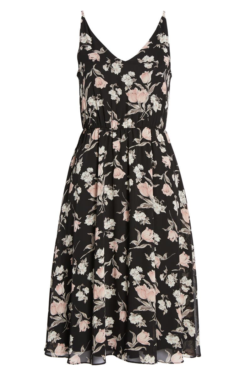 Soprano Floral Blouson Midi Dress, Alternate, color, 