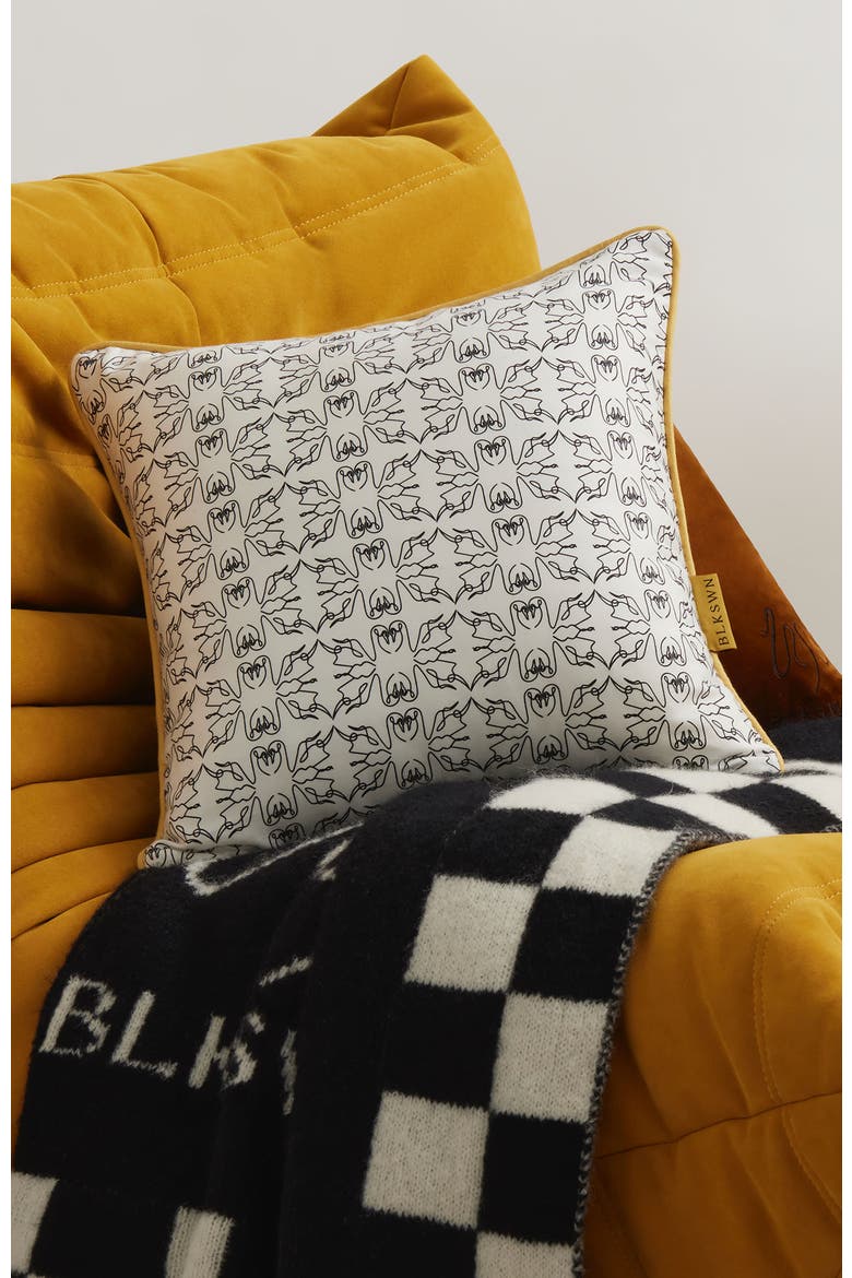 Swn  Monogram Decorative Cushion, Alternate, color, Black & White