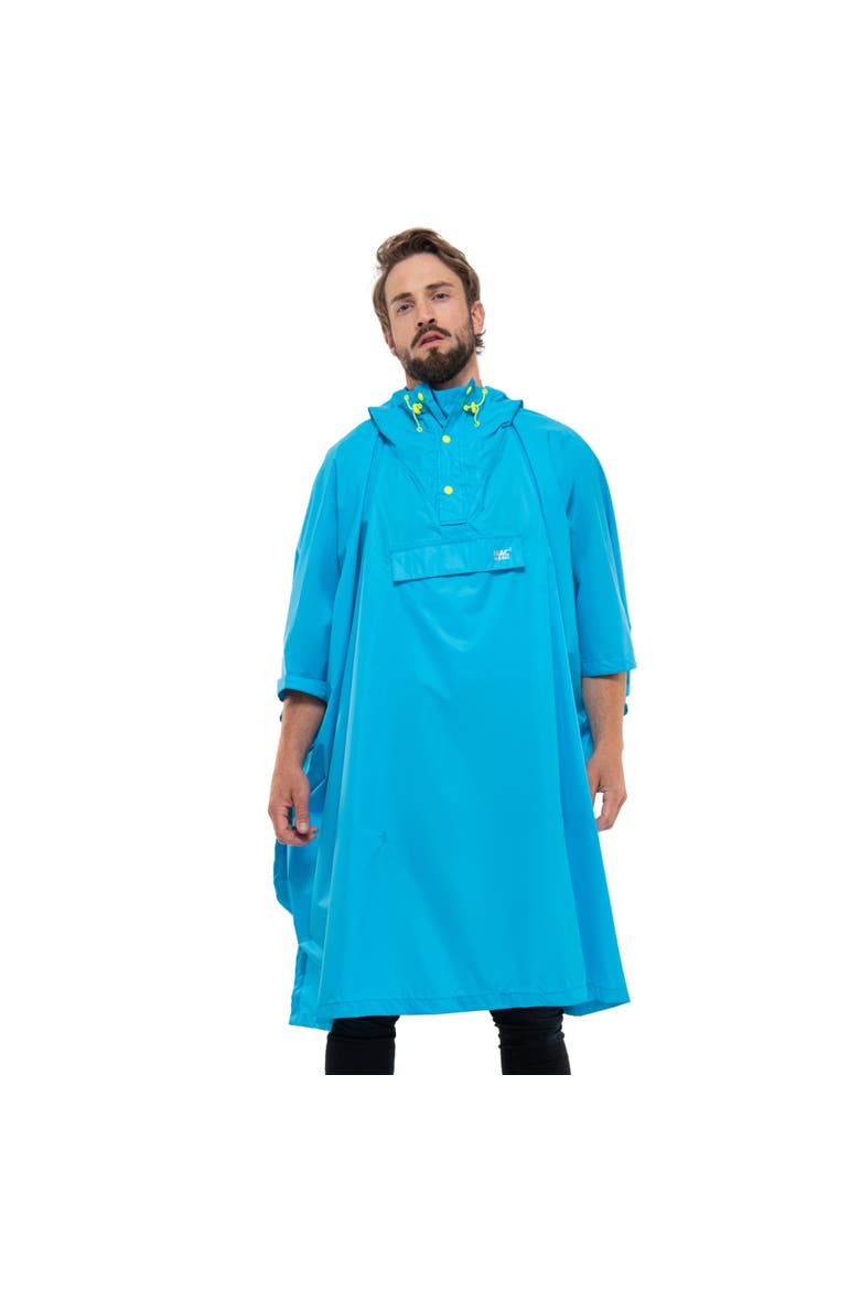 Packable Waterproof Poncho, Alternate, color, Neon Blue