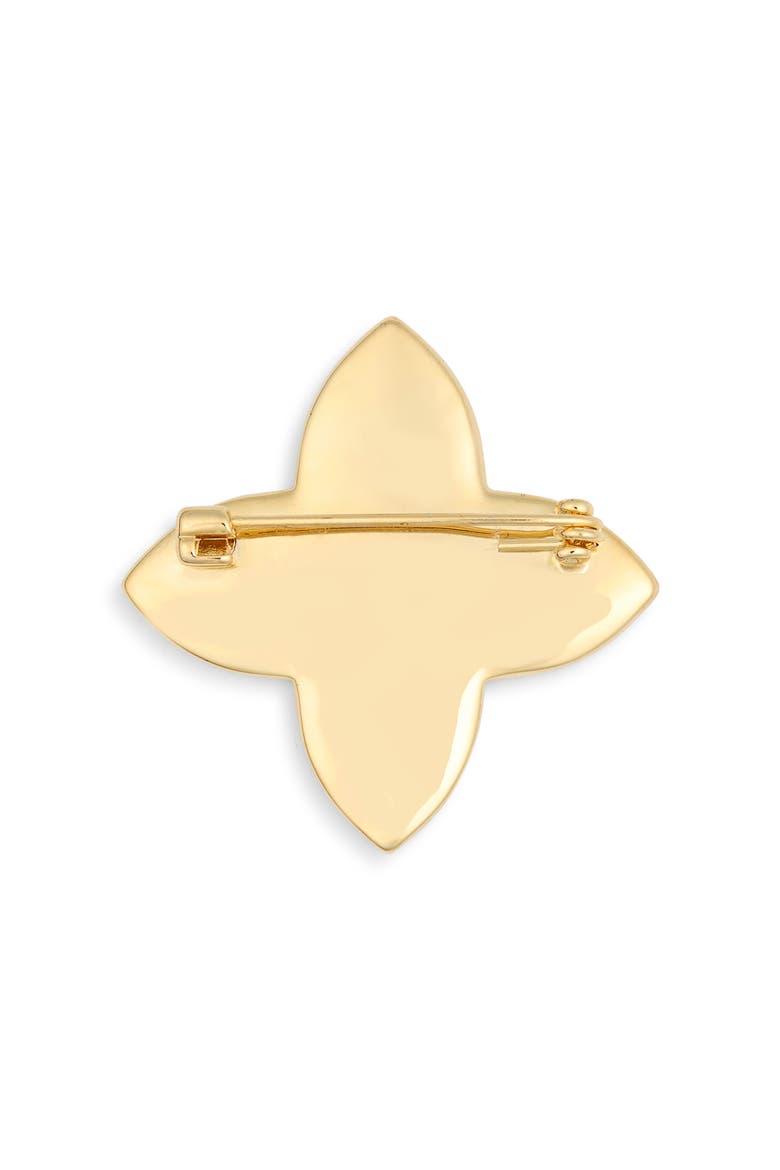 Naomi Cubic Zirconia Petal Brooch, Alternate, color, GOLD