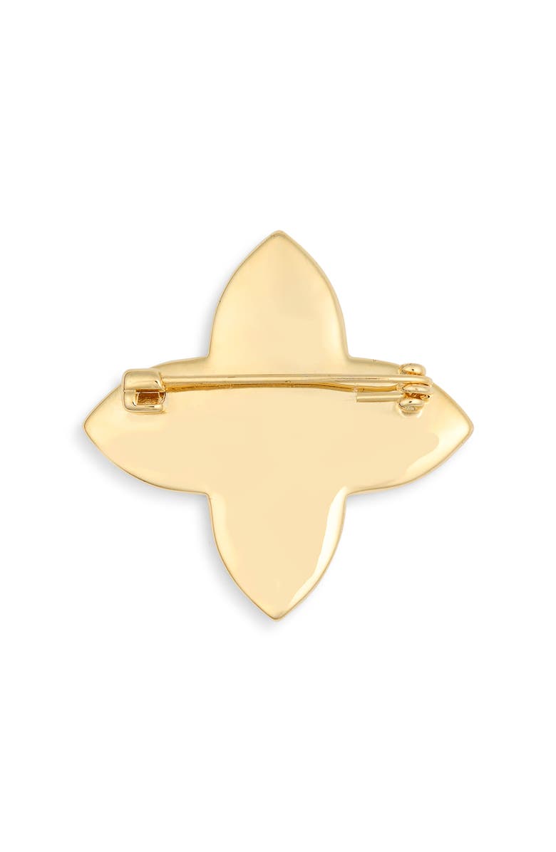 EYE CANDY LOS ANGELES Naomi Cubic Zirconia Petal Brooch, Alternate, color, Gold