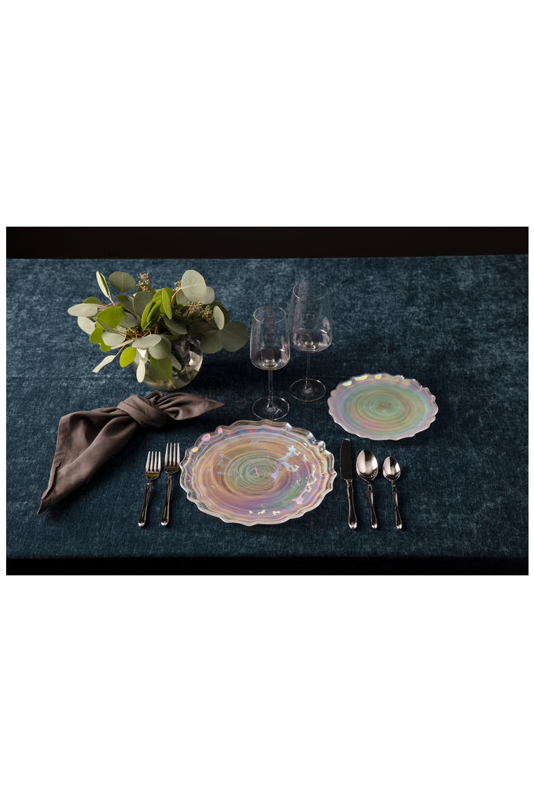 Lorelei Set of 4 Iridescent Charger Plates, Alternate, color, CLEAR