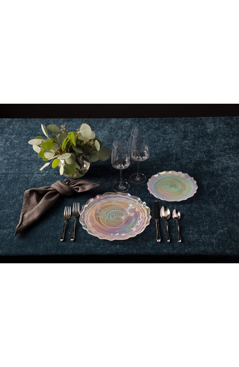 Fortessa Lorelei Set of 4 Iridescent Charger Plates, Alternate, color, Clear