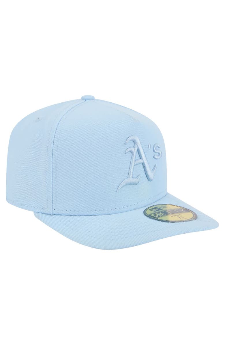 New Era Men's New Era  Light Blue Athletics Color Pack A-Frame 59FIFTY Fitted Hat, Alternate, color, 