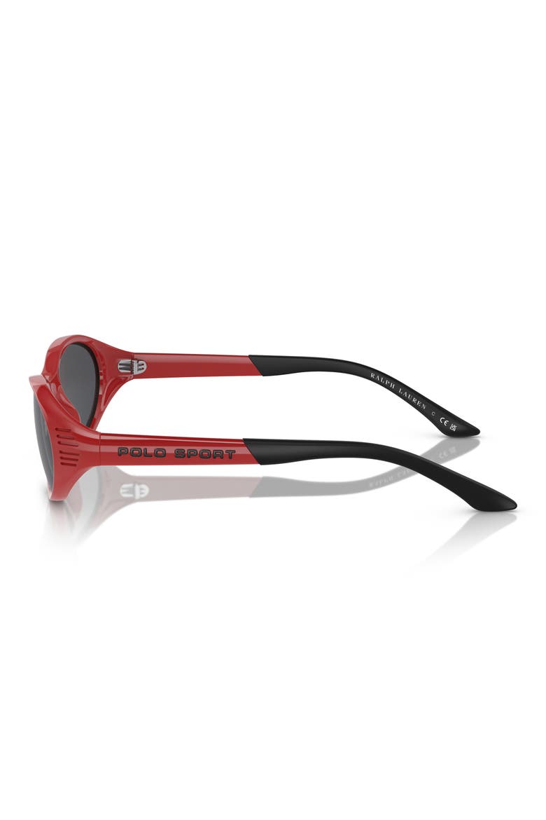 PH4197U 56mm Oval Sunglasses, Alternate, color, SHINY RED / GREY