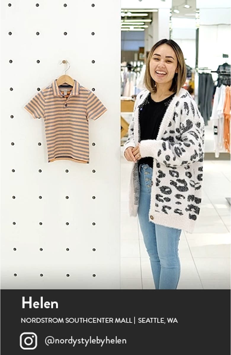 Kids' Performance Stripe Piqué Polo, sales video thumbnail