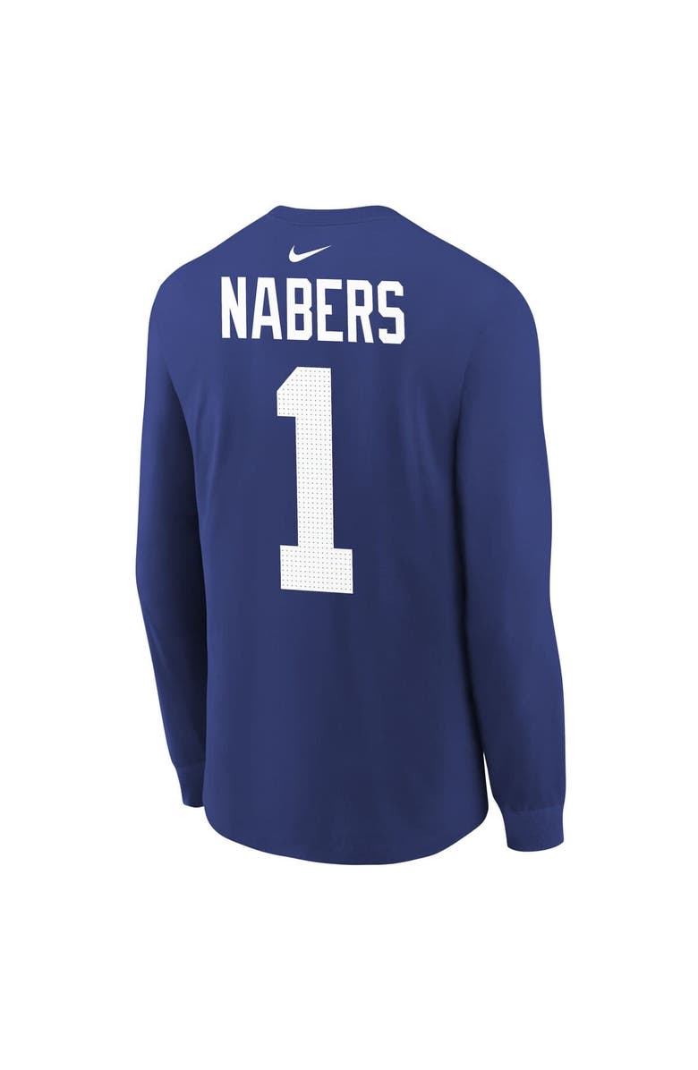 Nike Youth Nike Malik Nabers Royal New York Giants Player Name & Number Long Sleeve T-Shirt, Alternate, color, Royal