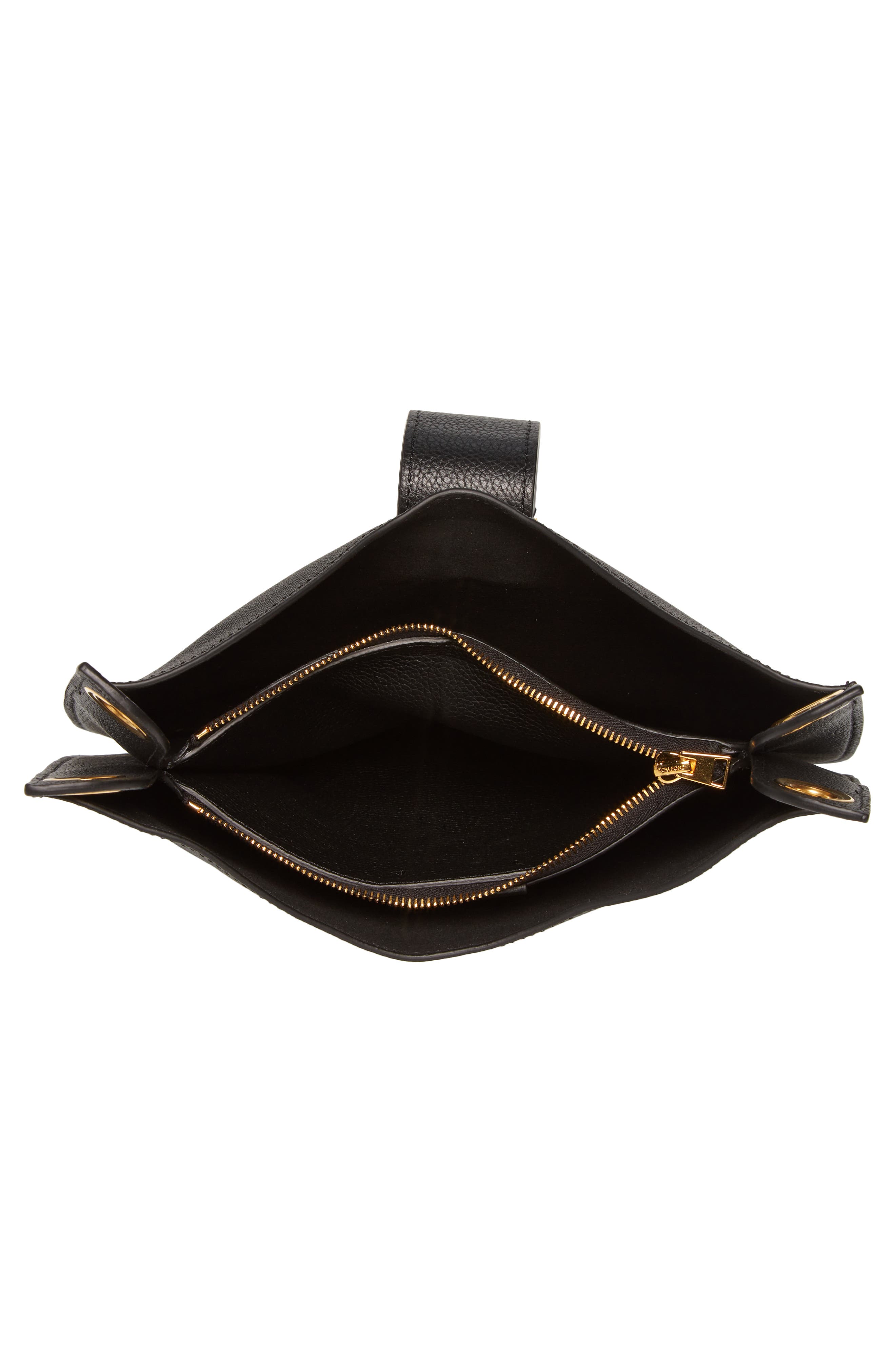 TOM FORD Small Tara Leather Top Handle Bag, Alternate, color, 1N001 Black