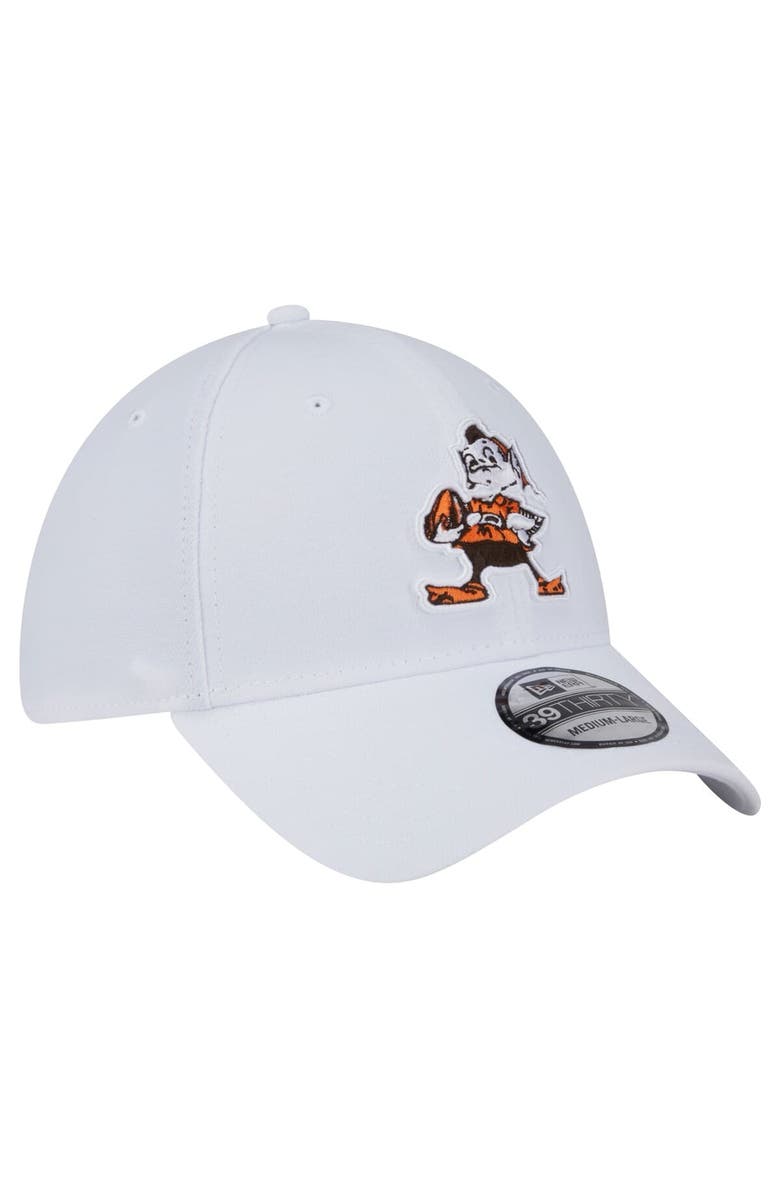 New Era Men's New Era White Cleveland Browns Throwback 39THIRTY Flex Hat, Alternate, color, White
