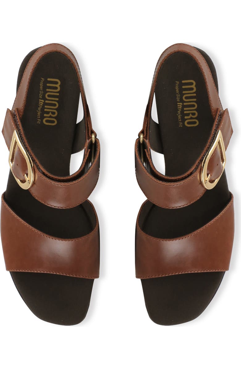 Munro Neeta Block Heel Sandal, Alternate, color, Cognac Leather