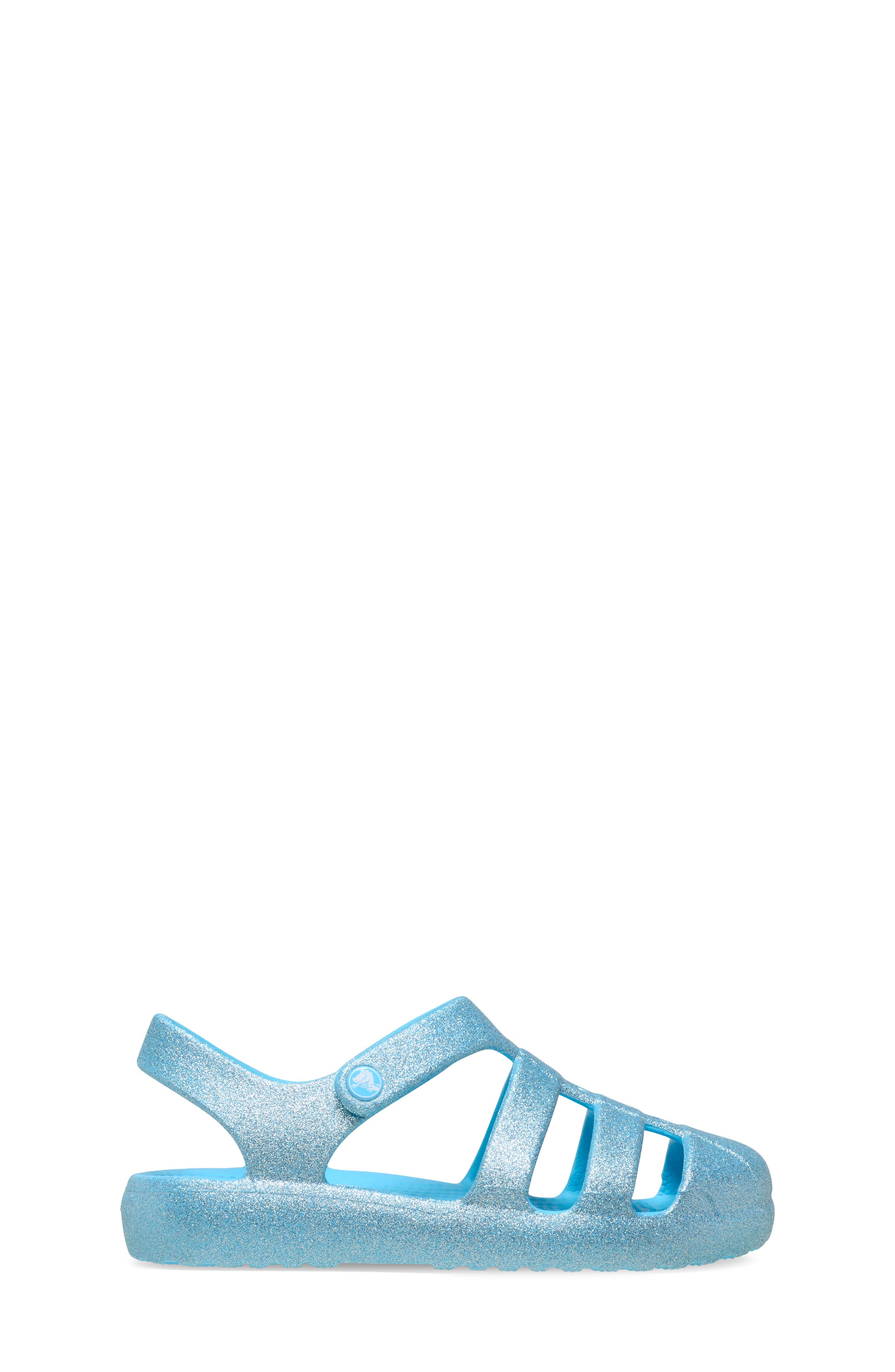 CROCS Kids' Glitter Classic Fisherman Sandal, Alternate, color, Tinted Glass