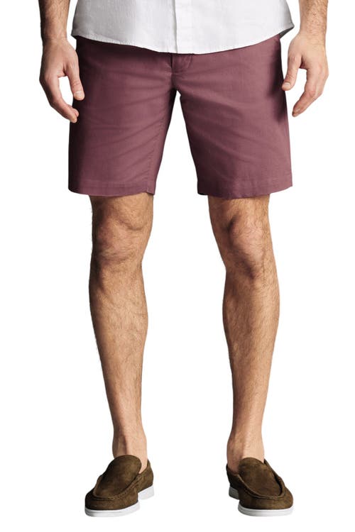 Charles Tyrwhitt Cotton Linen Shorts In Pink
