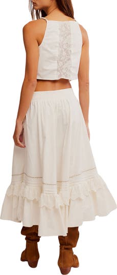 Maeberrie Embroidered Crop Top and Skirt Set