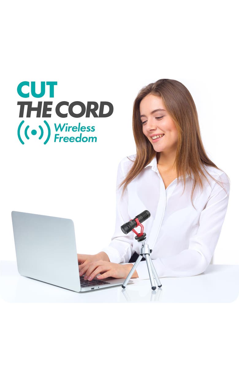 MOVO VXR10 Shotgun Mic with WM-VXR10 Wireless Microphone Adapter and Tripod - for Lightning Compatible iPhones, iPads, Alternate, color, Black