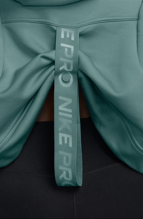 Nike Pro Therma-fit Crop Fleece Hoodie In Green