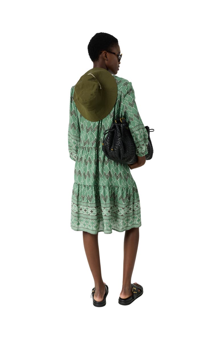 GERARD DAREL Rim Geometric Tunic Knee-Length Dress, Alternate, color, Green