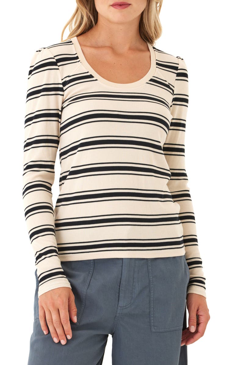 Threads 4 Thought Nimia Alpine Stripe Rib Top, Main, color, Tapioca / Black