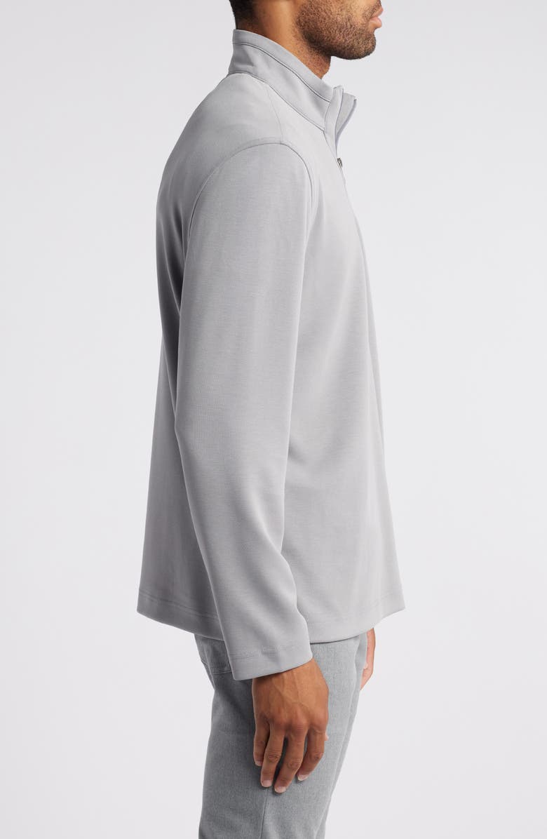 Johnston & Murphy Vintage Wash Quarter Zip Top, Alternate, color, Gray