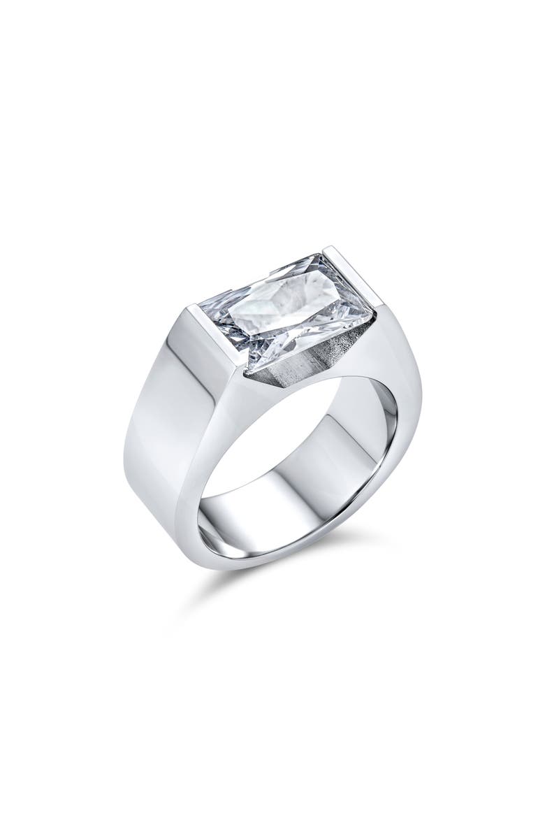 Men's CZ Geometric Ring, Main, color, SILVER