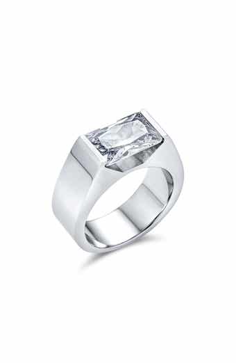 BLING JEWELRY Men's CZ Geometric Ring