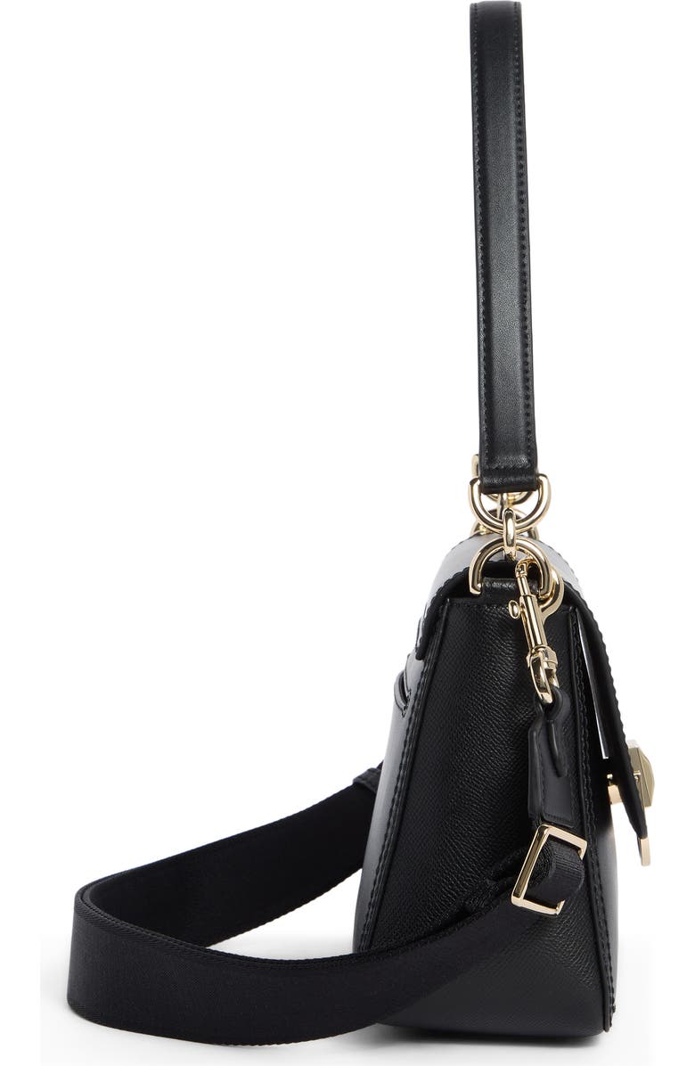 Furla Circe Small Leather Satchel, Alternate, color, Nero