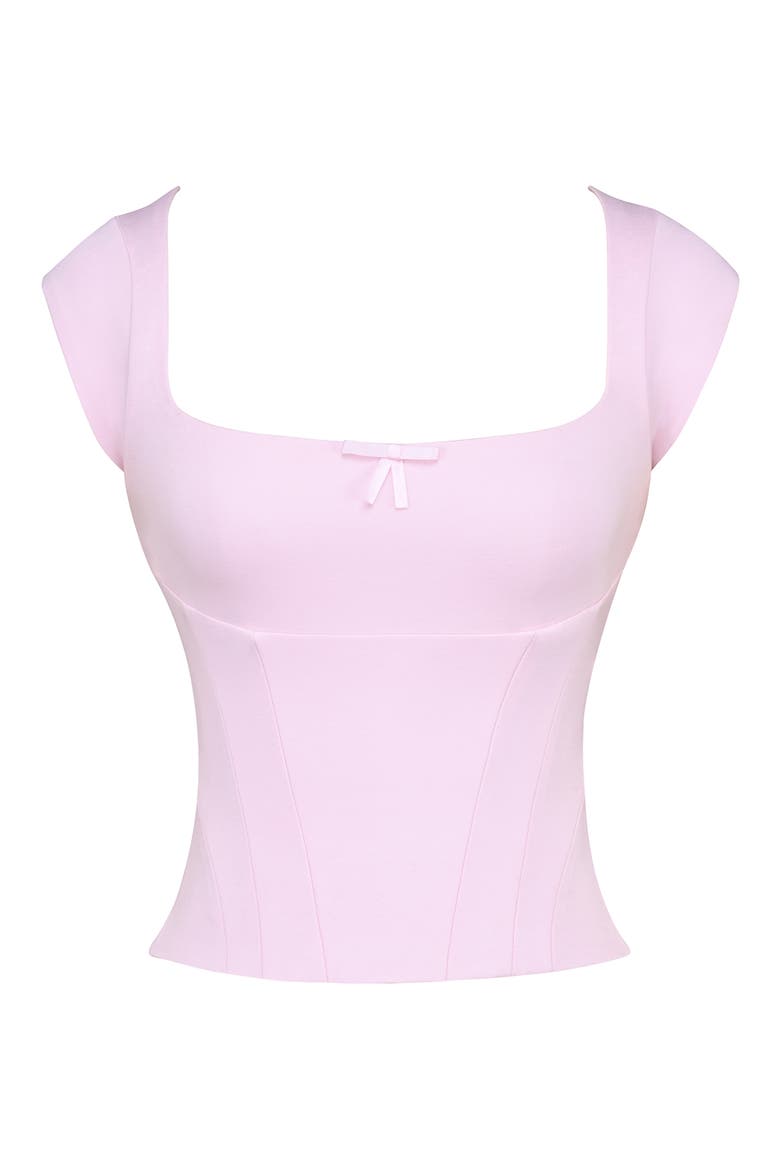 The Cap Sleeve Corset Top, Alternate, color, BALLERINA PINK