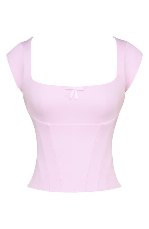 House Of Cb The Cap Sleeve Corset Top In Pink