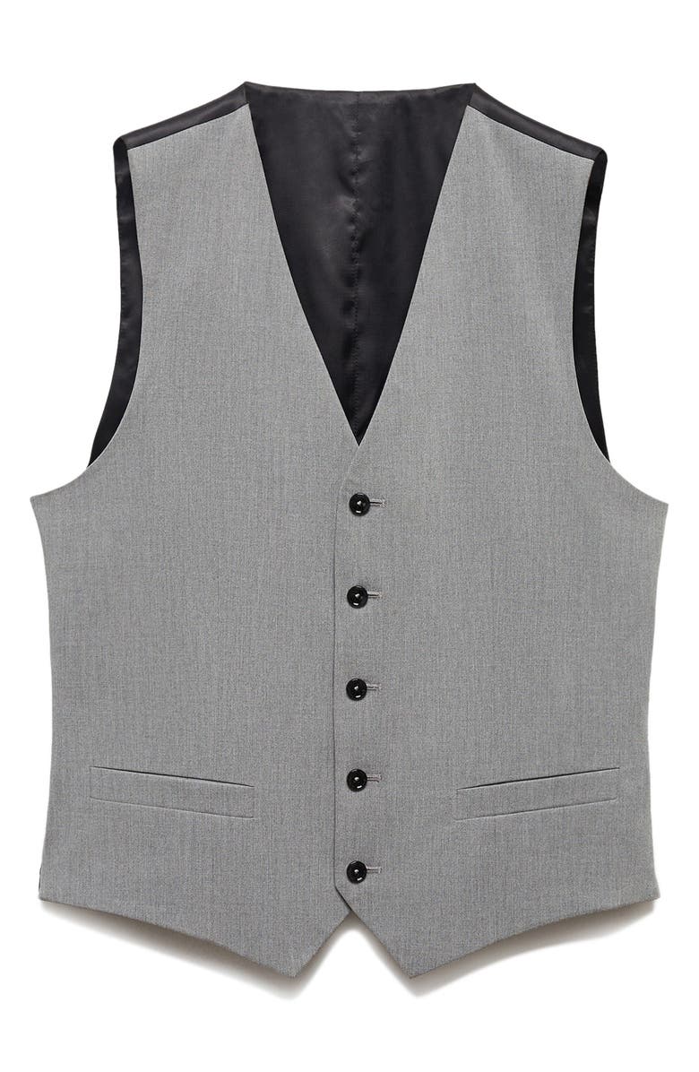 MANGO Superslim Fit Grey Stretch Vest, Alternate, color,
