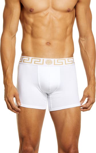 VERSACE｜BOXERS (GRECA BORDER TRUNKS(AU10026 A232741 A9X Greca Border Trunks Blue | VERSACE US
