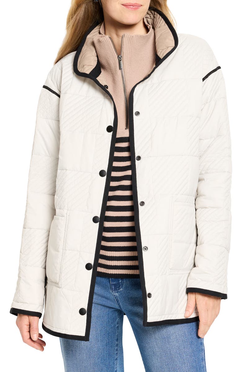NIC+ZOE Patchwork Quilting Reversible Barn Jacket, Alternate, color, Walnut