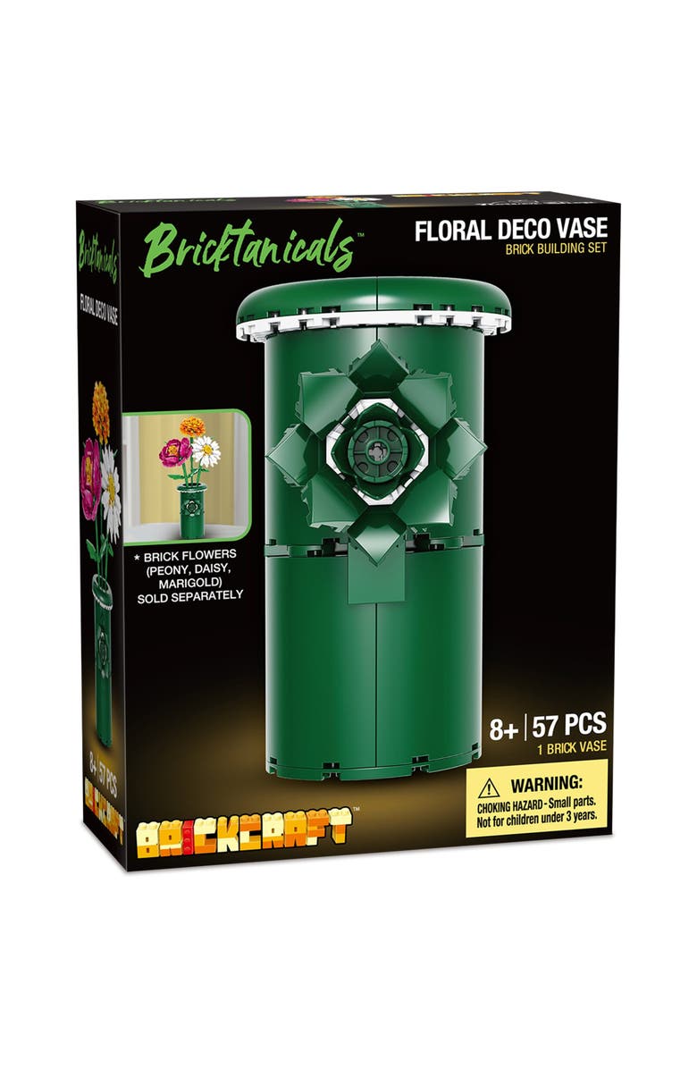 Brickcraft Bricktanicals Floral Deco Vase Building Set, Alternate, color, Green