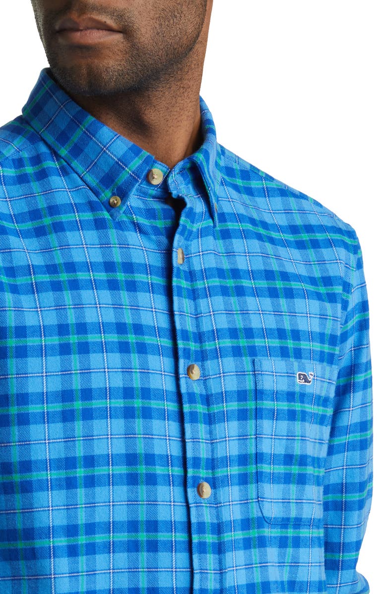 vineyard vines Plaid Classic Fit Stretch Flannel Button-Down Shirt, Alternate, color,