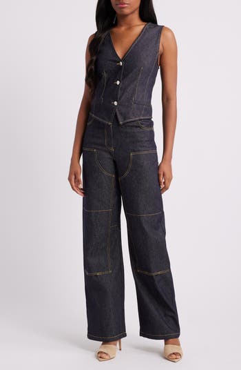 売れ筋商品|||スティーブ マデン カットソー トップス レディース Women's Selene Cotton Denim Vest Dark Indigo Steve Madden Selene Denim Vest | Nordstrom