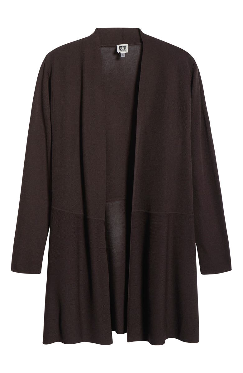 Anne Klein Montery Open Front Cardigan, Alternate, color, Deep Mahogany