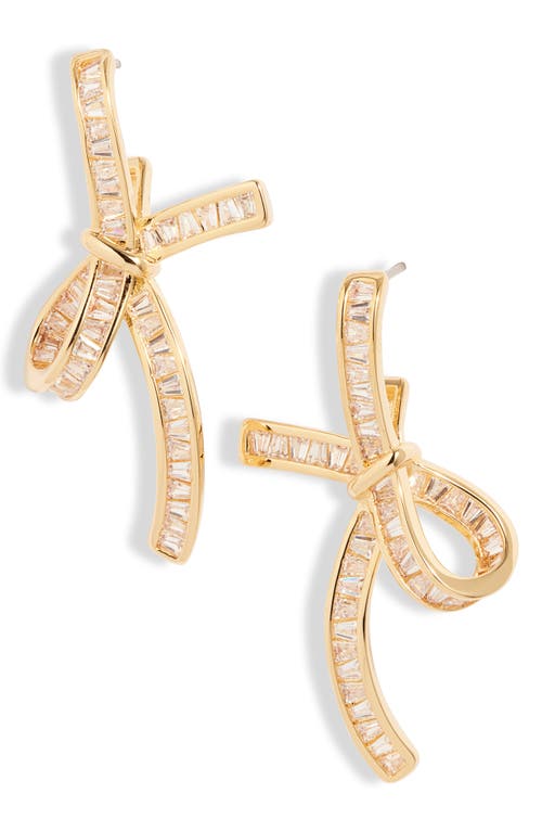 NORDSTROM NORDSTROM BAGUETTE CUBIC ZIRCONIA BOW DROP EARRINGS