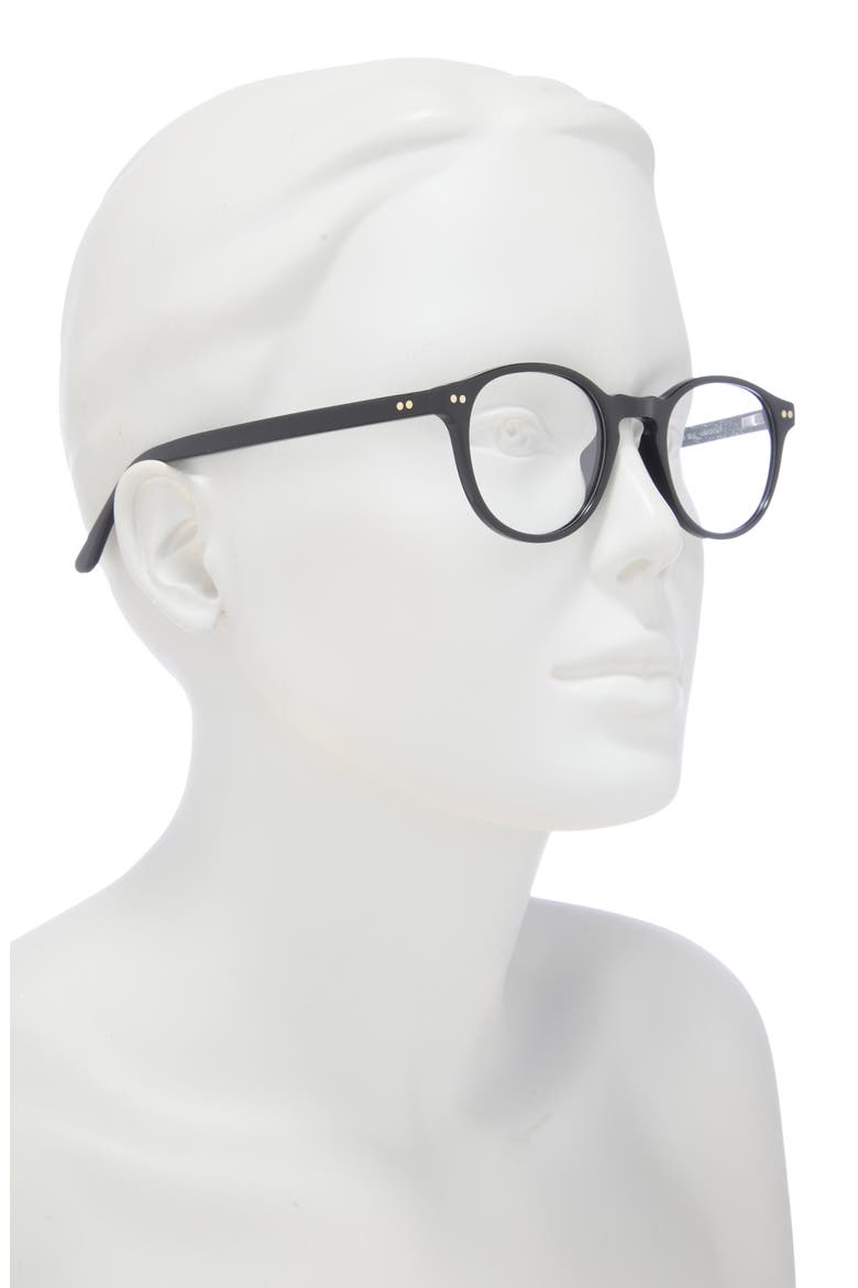 48mm Round Optical Glasses, Alternate, color, BLACK BLACK TRANSPARENT