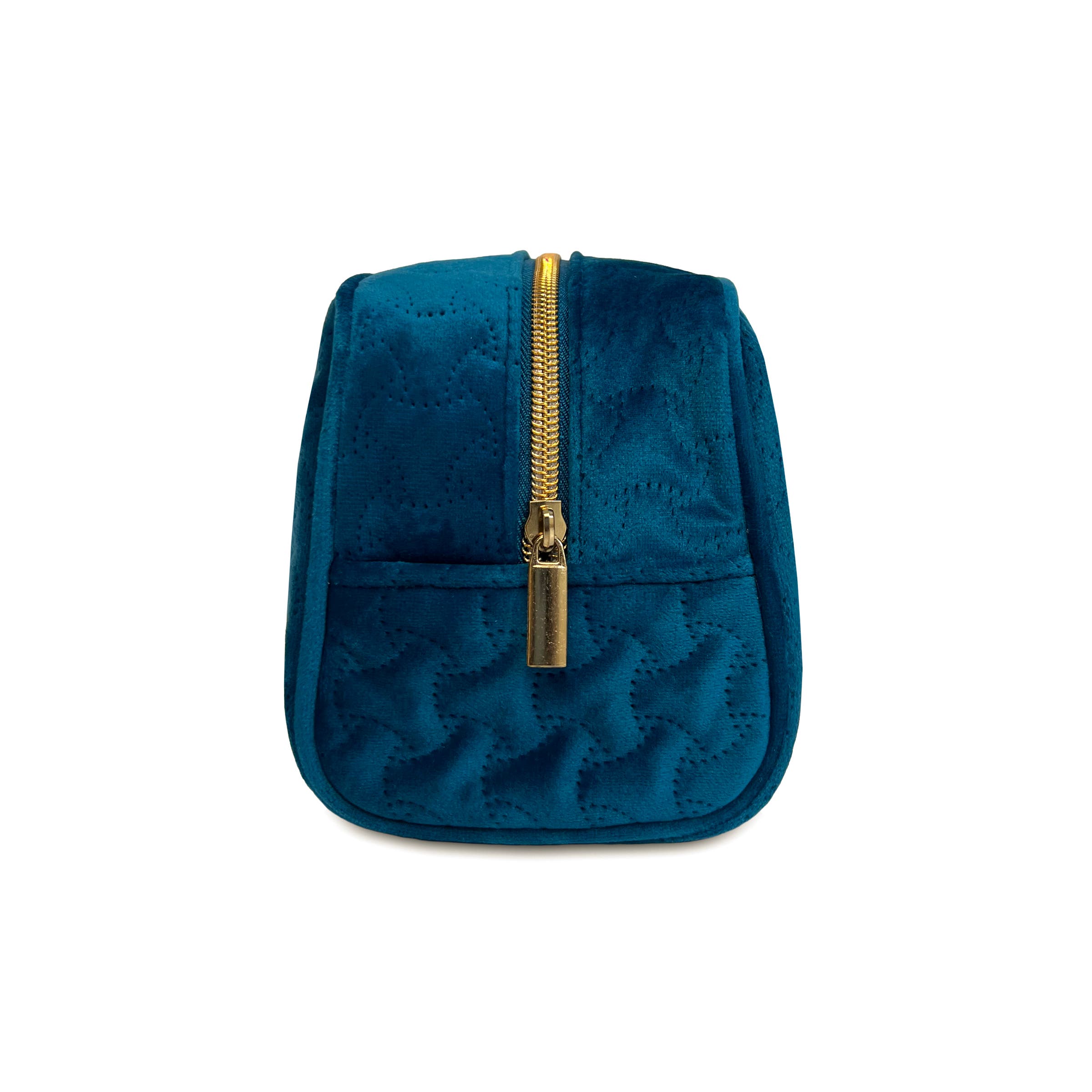 Youzey The Riviera Velvet Cosmetic Case - Teal Blue, Alternate, color, Teal Blue