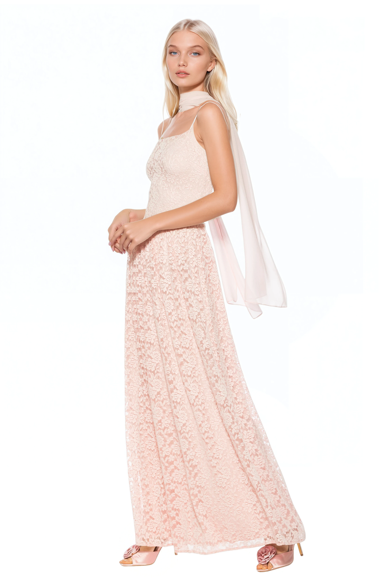 Alexia Admor Marin Draped Bodice Dropped Waist Gown, Alternate, color, Pink