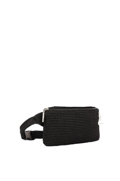 The Sak Caraway Small Belt Bag In Black Crochet
