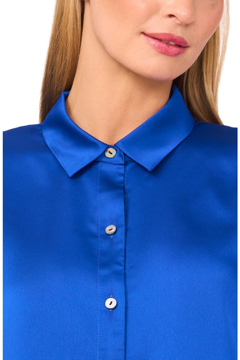 Charmeuse Button-Up Shirt, Alternate, color, OPULANT BLUE