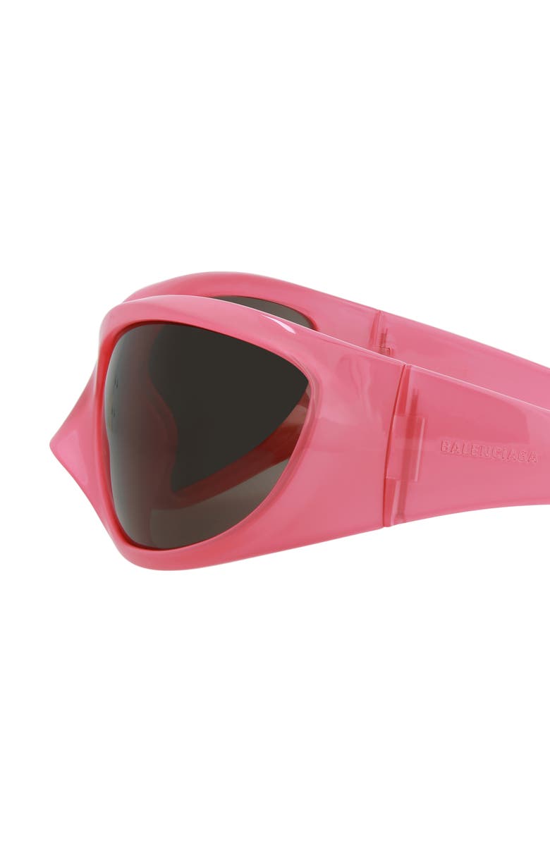 Balenciaga 80mm Wrap Sunglasses, Alternate, color, Pink Pink Grey