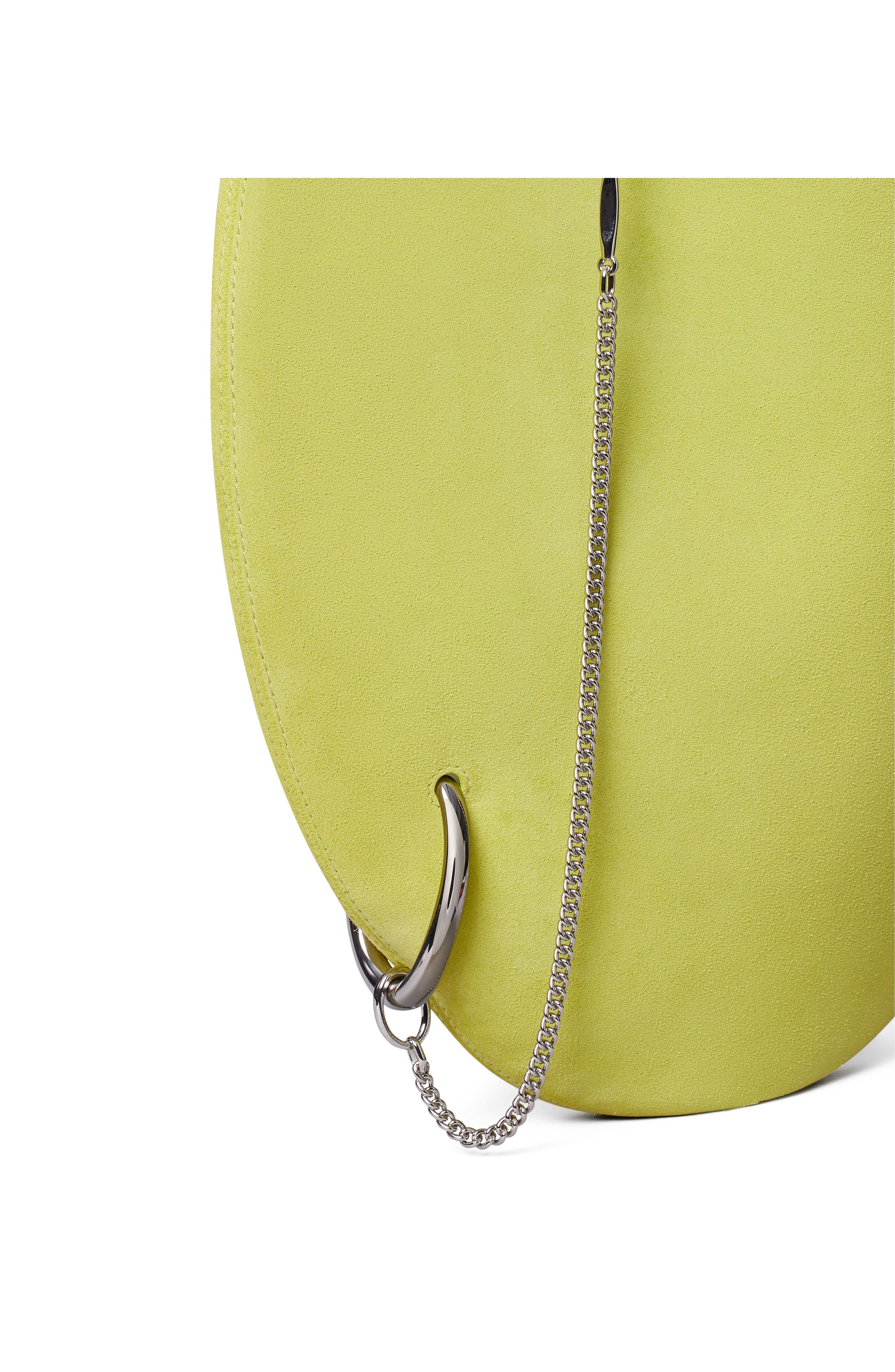 Tory Burch Pierced Suede Shoulder Bag, Alternate, color, Citrus Green