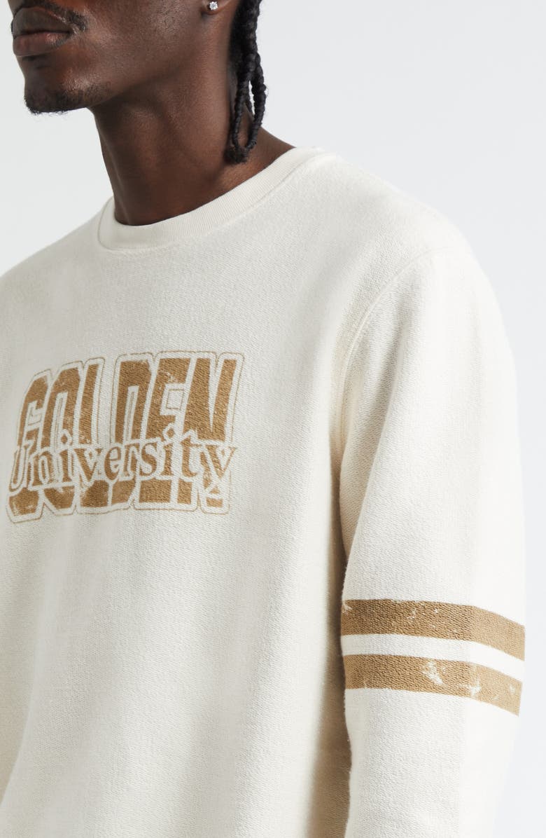 Golden Goose Journey Logo Graphic Crewneck Sweatshirt, Alternate, color, Artic Wolf